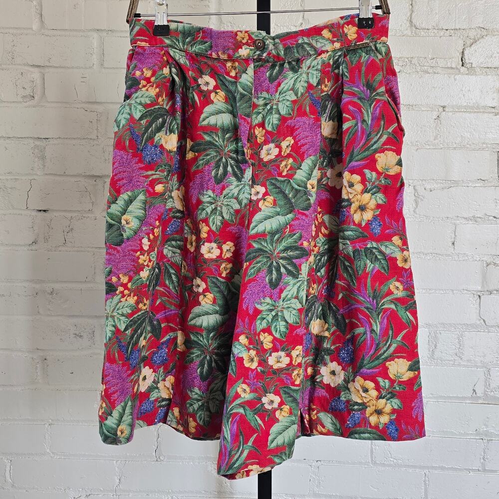 Vintage 80s 90s Generra Collection Floral Culottes Shorts┃Retro Indie Sleaze